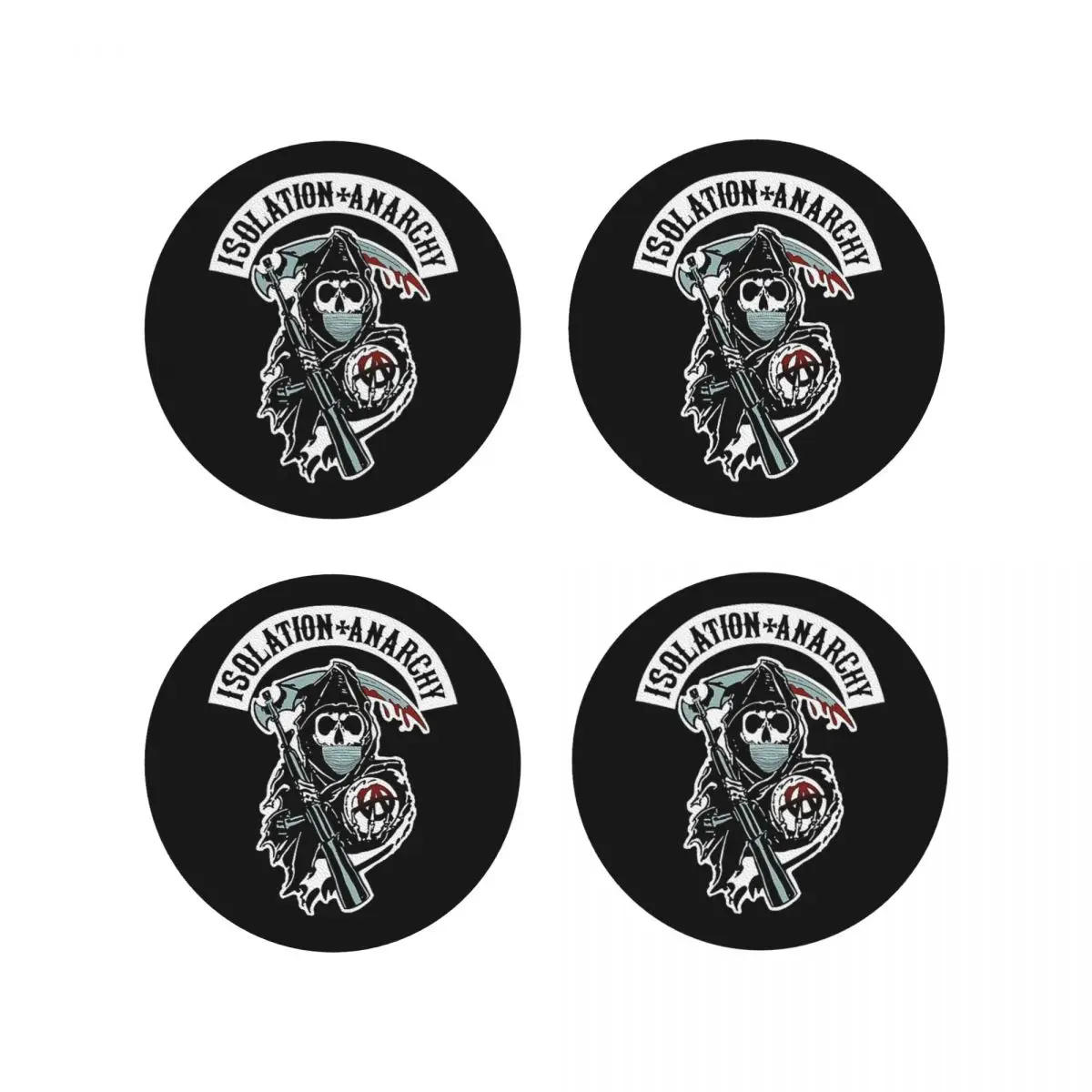 SOA Sons Of Anarchy Coasters Kitchen Placemats Non-slip Insulation Cup Coffee Mats For Decor Home Tableware Pads Set of 4