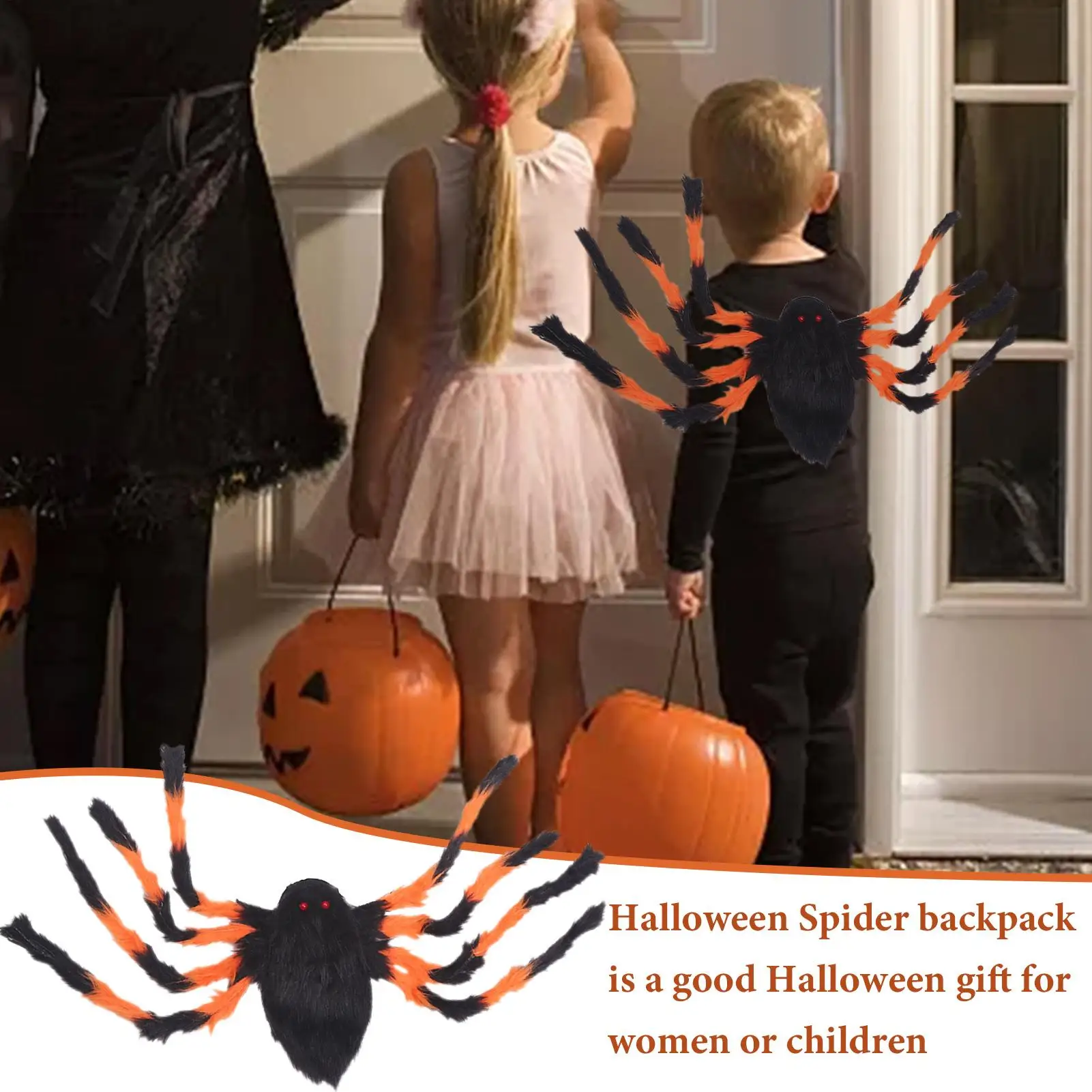 Plecak Pająk Halloween Rekwizyt Cosplay Pająka Realistyczny Pluszowy Plecak na Cukierki Halloween Dzieci Kobiety Mężczyźni Maskarada