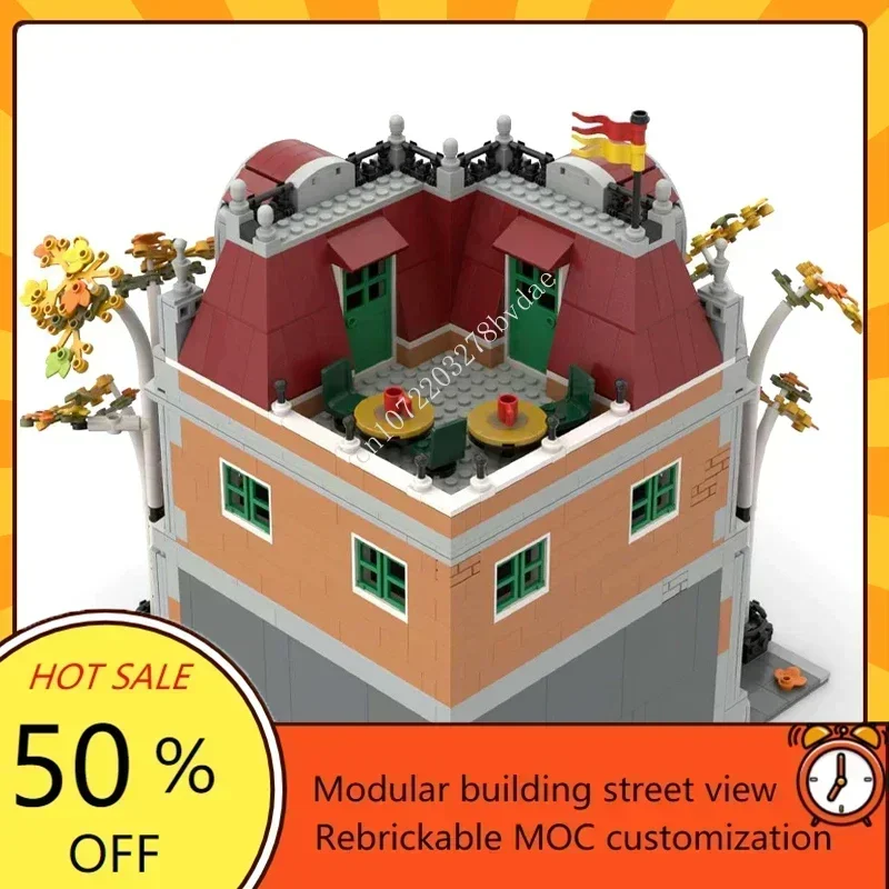 1970PCS Bookshop Modular Building Set MOC Creative Street View Architecture Model Educational Assembly Toy Custom Puzzle Gift