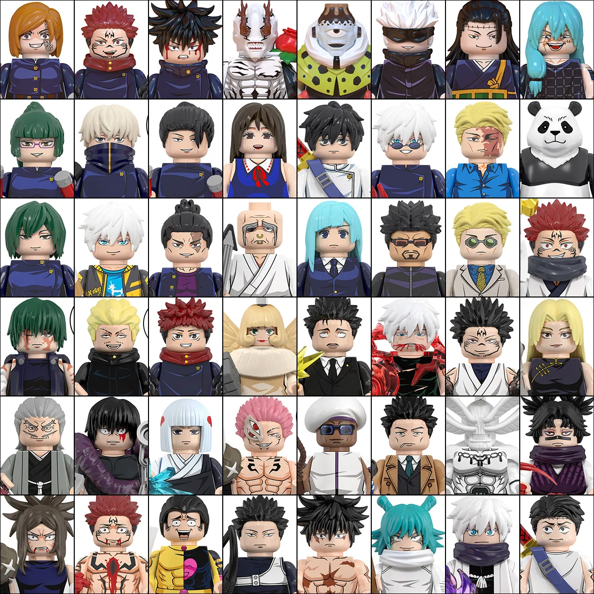 

48 pcs Jujutsu Kaisen Building Blocks Itadori Yuji Gojo Satoru Ryomen Mini Action Figure Accessories Christmas Gift for Kids