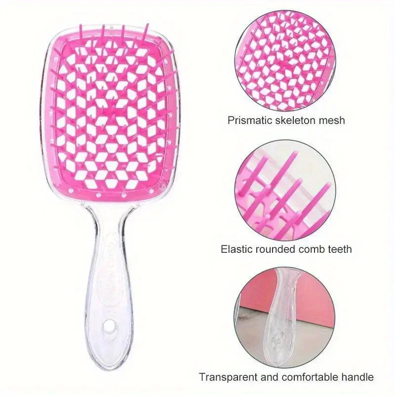 5-Piece Hair Styling Set Wide Teeth Hair Comb Scalp Massage Brush French Braid Tool Rat Tail Comb Hair Rubber Bands Remover