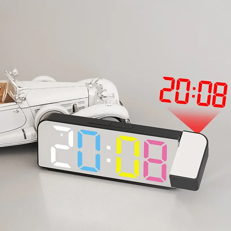 Simple projection alarm clock Color LED large font display Electronic clock Digital alarm clock