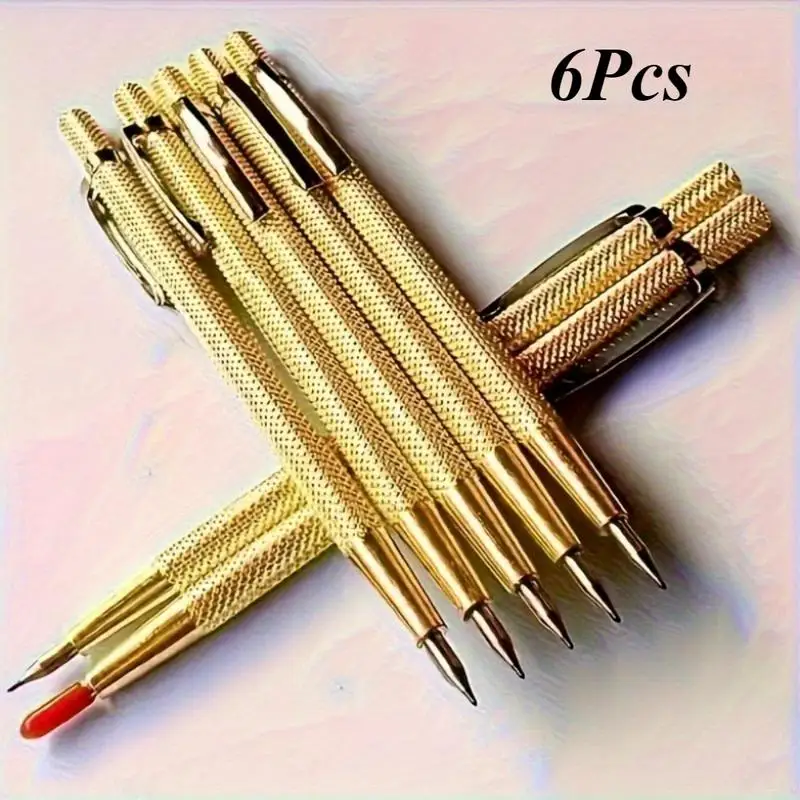 6Pcs Lot Tile Glass Cutting Scribing Pen Tungsten Steel Alloy Scribing Needle Drawing Line Marker Hard Scribe Tip