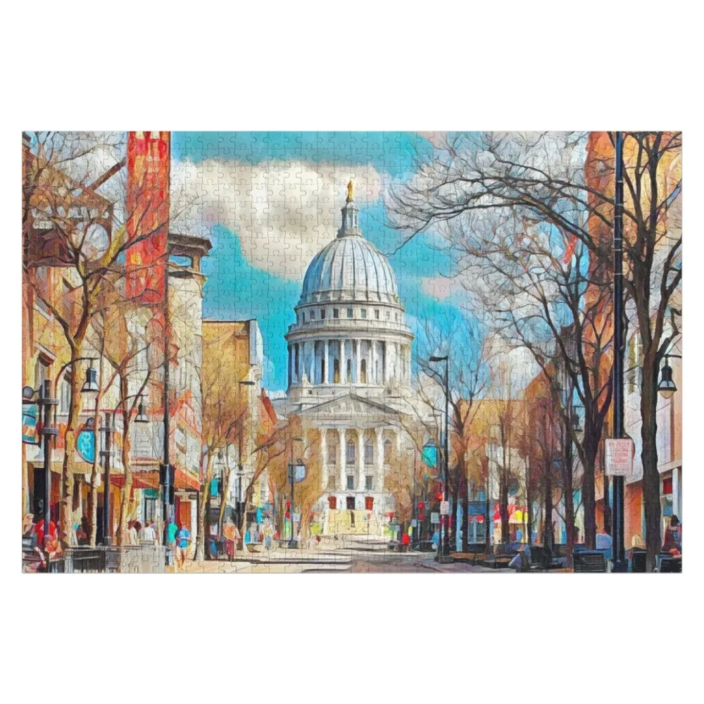 

Madison Wisconsin Jigsaw Puzzle Name Wooden Toy Customs With Photo Personalised Toys Picture Puzzle