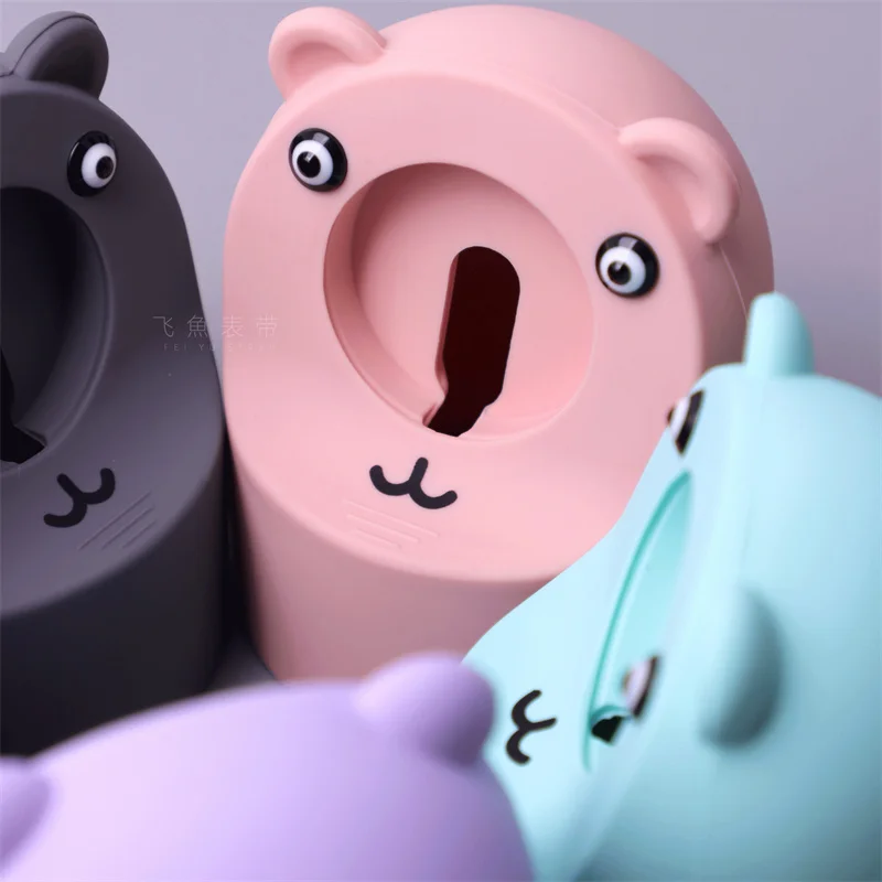 Supporto per caricabatterie in Silicone per Apple Watch 8 7 6 5 4 IWatch 3 2 supporto per Dock di ricarica Cute Bear Pattern Keeper staffa accessorio di Base