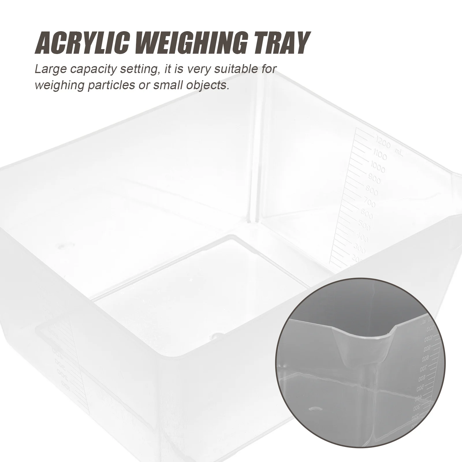 2 قطعة صينية وزن أكريليك شفافة للمطبخ بمقياس رقمي لتخزين الطعام خفيفة الوزن وموفرة للطاقة وعملية