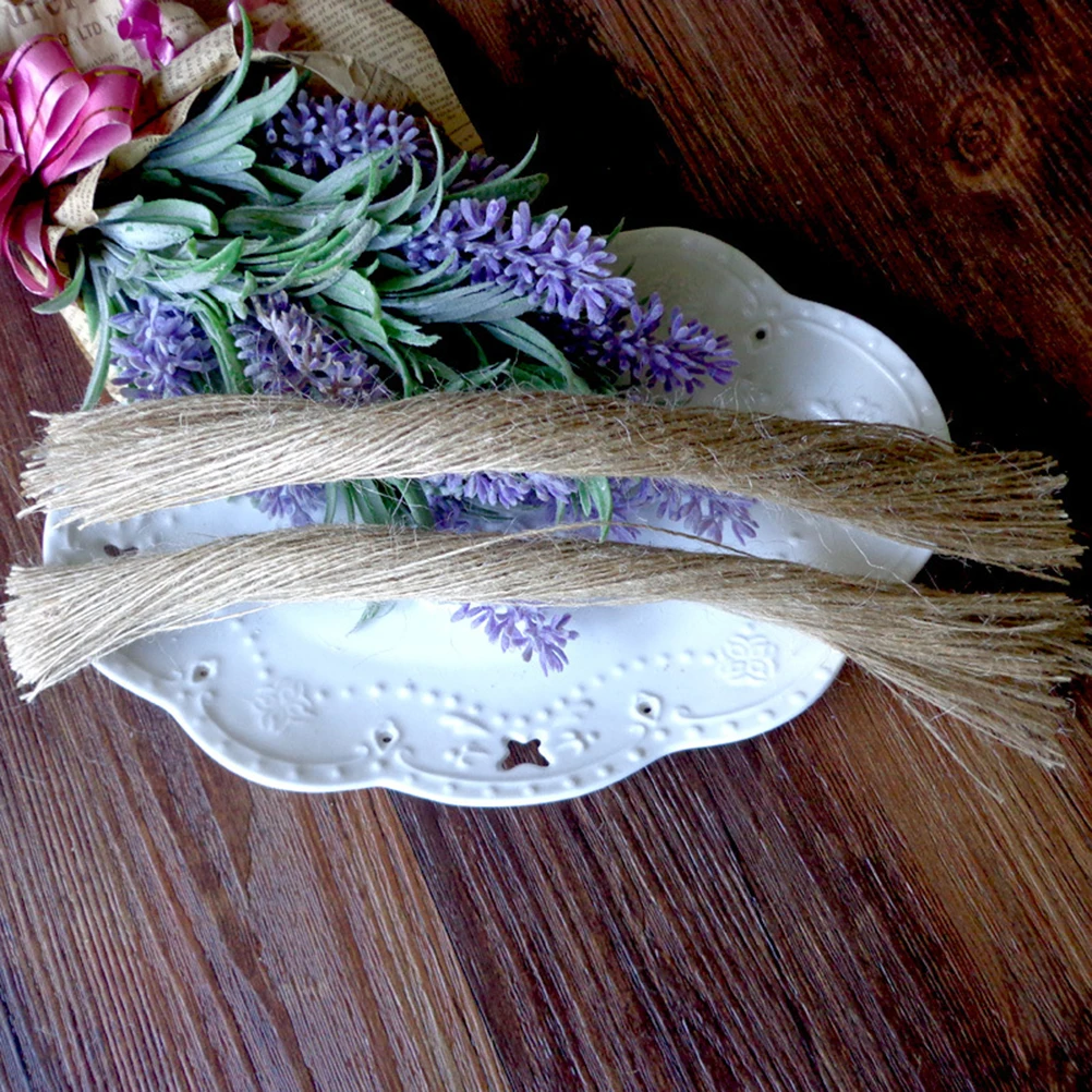 

100Pcs 25Cm Vintage Natural Hemp Rope For Crafts Decoration Tag Hanging Gift Wrapping String Cord