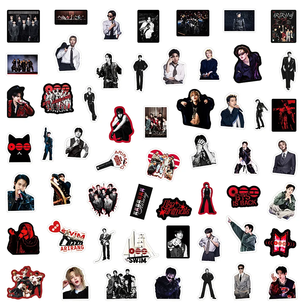 50 Stück Arirang Boygroup-Album Gemischte Koreanische Gruppen Handkonto Wasserfeste DIY-Aufkleber – Detail 3