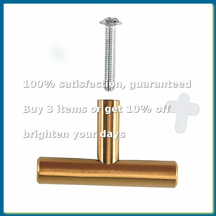 50mm Long Single Hole Cabinet Knobs and Pulls Door Cupboards Drawers Bedroom Furniture Handles Brushed ,20 Pack,Gold