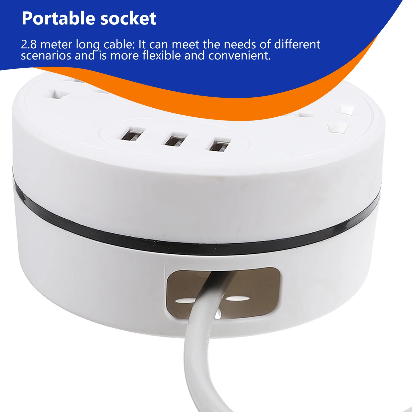 Multi-Outlet Power Strip With Usb Ports Vertical Design For Home Office Dorm Travel Use Extension Socket Board Camping Outdoor