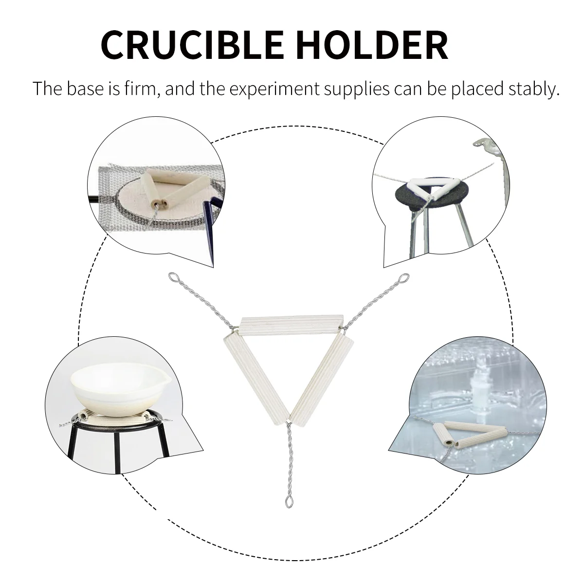 Support de creuset triangulaire de boue, outils, Triangle d'argile, support d'équipement d'expérimentation, céramique scientifique, 10 pièces