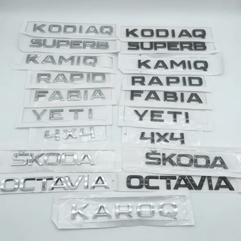 1 قطعة ABS اوكتافيا رائع رابيد فابيا كاميك كاروك كودياق اليتي 4X4 شعار السيارة رسالة شارة الخلفية الذيل الجذع ملصق مائي لسكودا #1