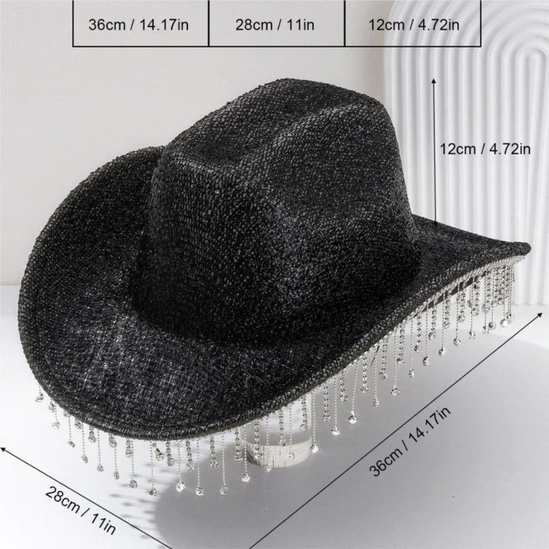 Sequined hats for men and women tassel water hat performance party wedding