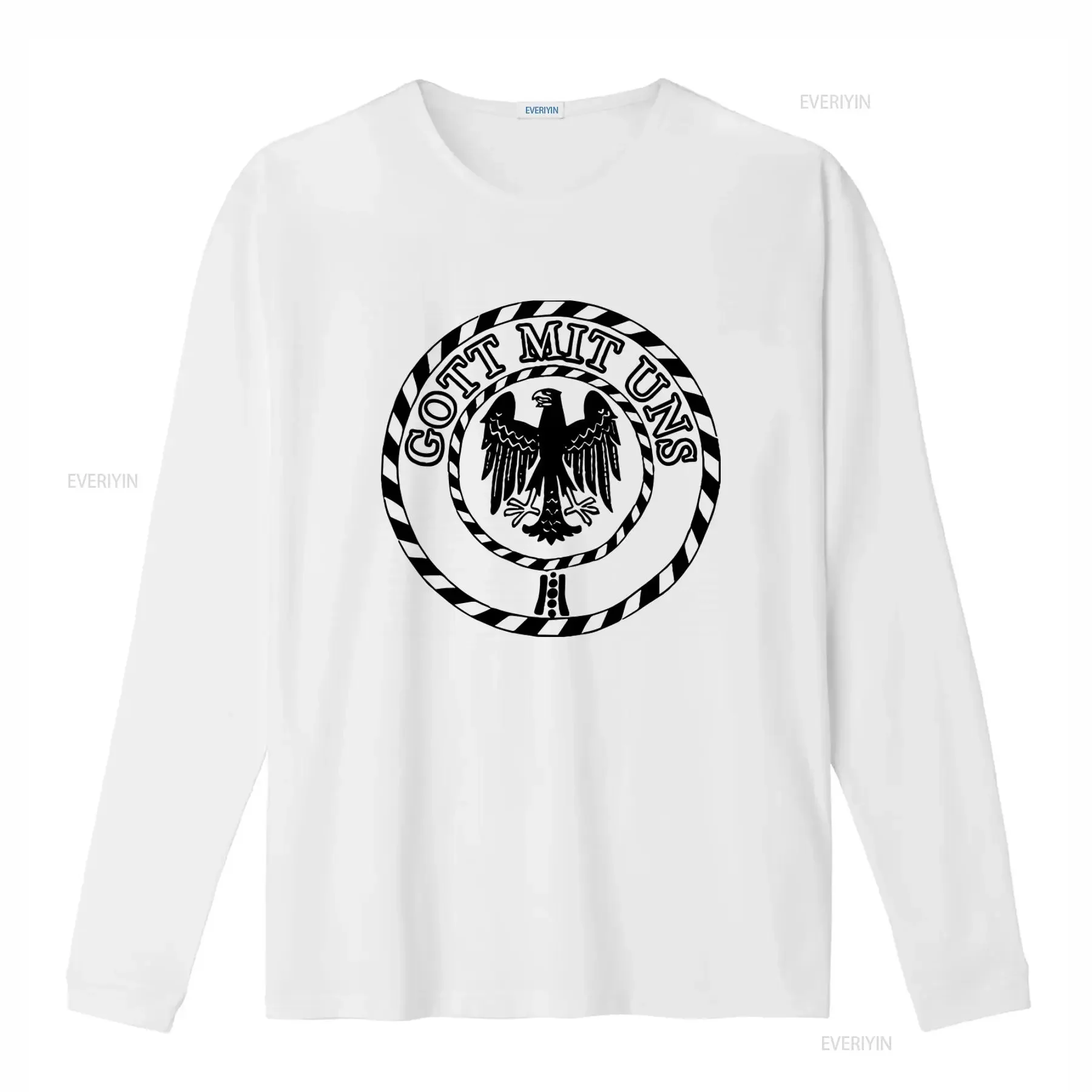2022 God With Us Eagle Coat of Arms Badge T Shirt for  vintage Washed Top For Everyday Wear designer clothes graphic