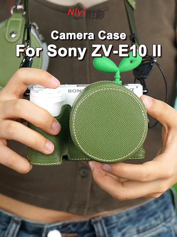 Półetui na aparat Sony ZVE10 II ZV-E10 Mark II Protector Baseplate Rough Cover Base Shoulder Neck Strap Lens Pouch Bag — zdjęcie produktu 7
