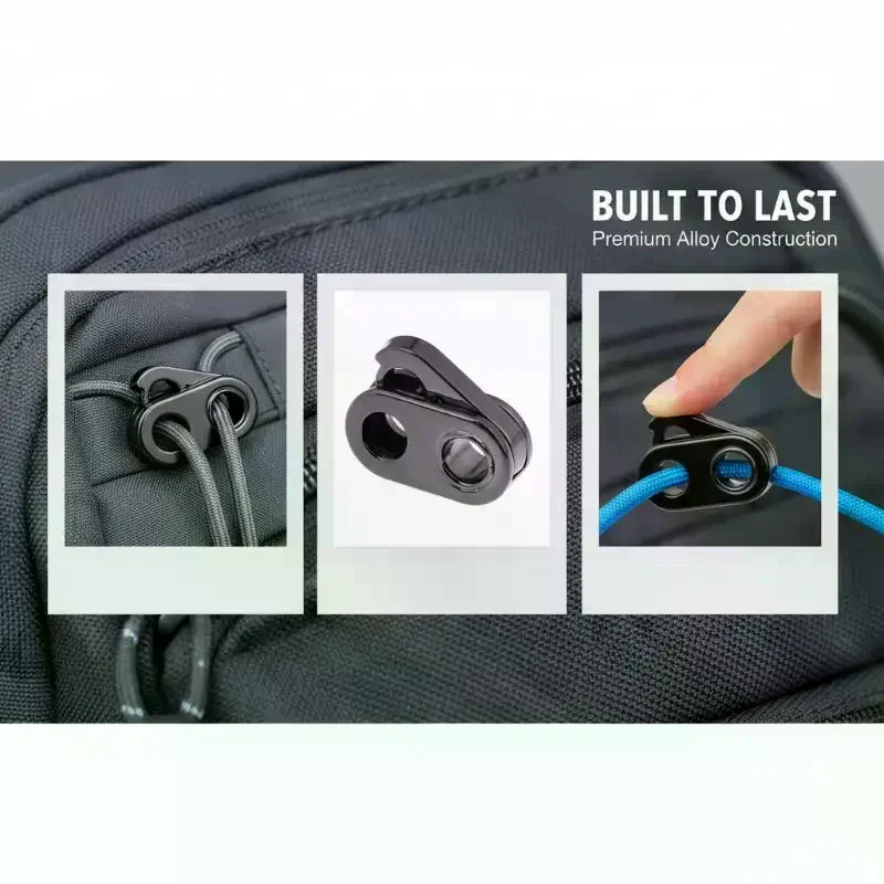 10Pcs Adjustable Spring Stopper Buckle Double Hole Cord Lock Rope End Fastener for Drawstring Clothes Bag DIY Sewing