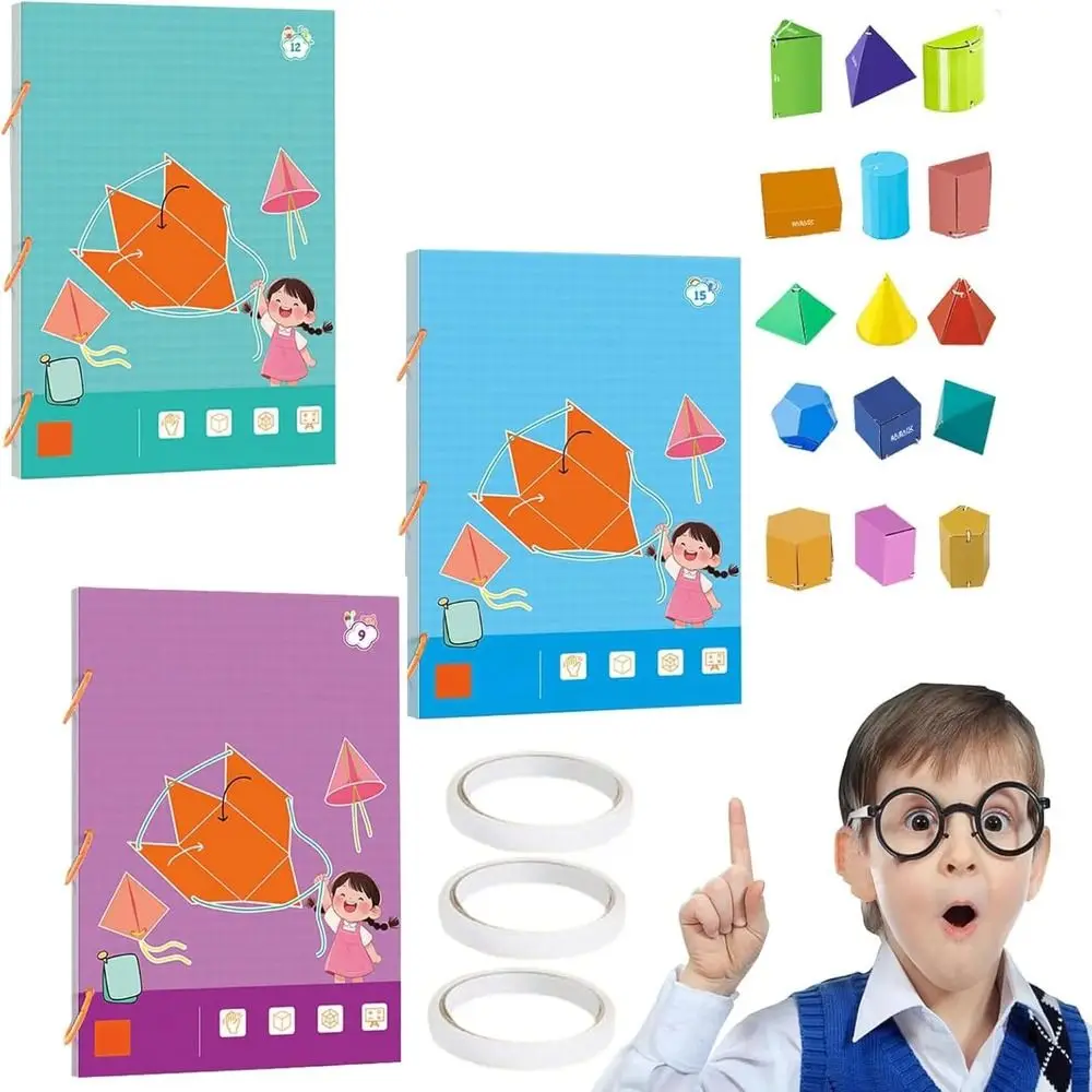 Educational Solid Geometry Book Enlightening Mathematical Thinking Safe Braided Rope Design 3D Geometry Learning Book
