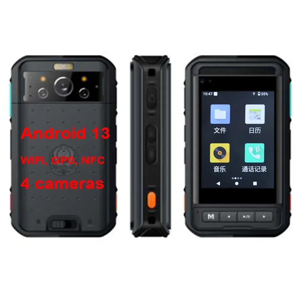 In stock TSSD C08 4G POC Dual Sim Card Android 13 WIFI GPS NFC 4 Cameras Night Vision Wide Angle Mobile Phone Walkie Talkie Smar