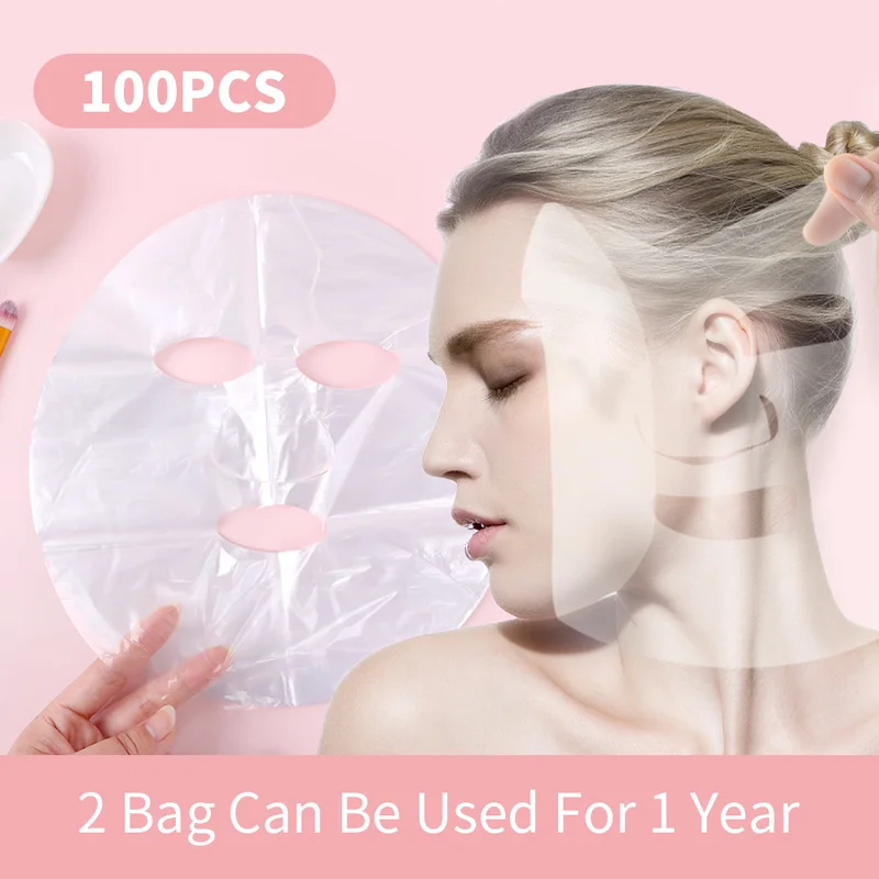 Máscara facial ultra não compressed, máscara descartável com filme plástico para salão de beleza, produtos de absorção, faça você mesmo, 100 unidades