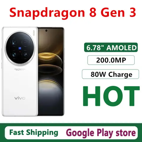 Original Vivo X100 Ultra Mobile Phone Android 14.0 Fingerprint 6.78" AMOLED 120HZ Snapdragon 8 Gen 3 OTA 80W Charge 200.0MP