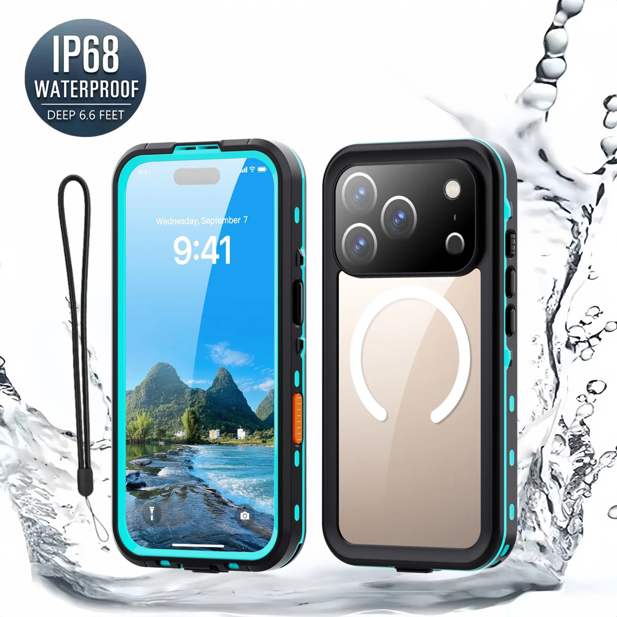 

IP68 Waterproof Case For Iphone 17 16 Plus 15 14 13 Pro Max 17 Air 16E Dustproof,Snorkeling ,Swimming 360° Full Protection Cover