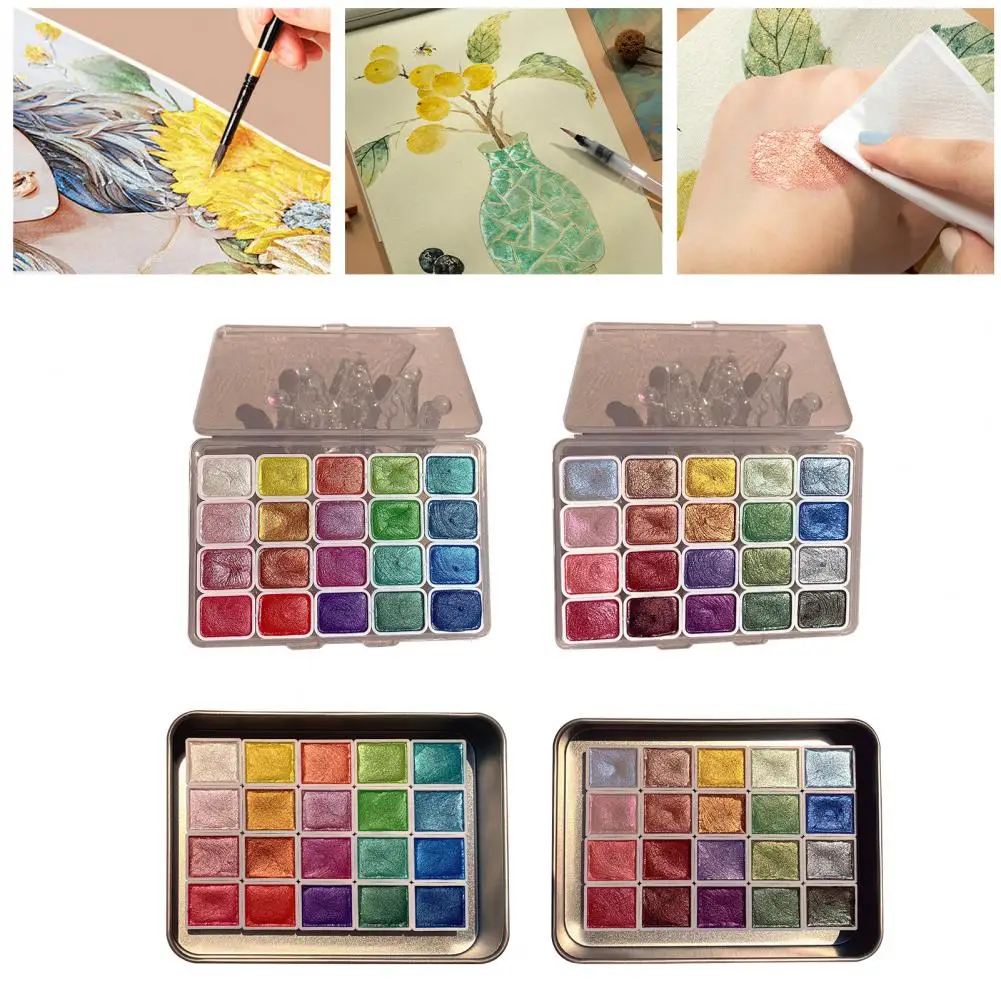 20-color Watercolor Palette Natural Gum Watercolors Premium 20-color Watercolor Paint Set with High Transparency for Artists