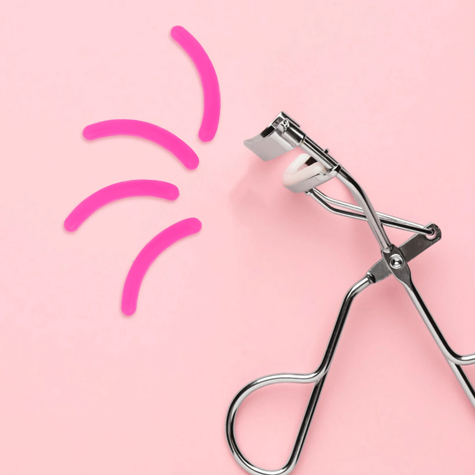 

24 Pieces Eyelash Curler Replacement Pads High Elasticity Silicone Refill Beauty Tools Pink lash curler refill pads eyelash