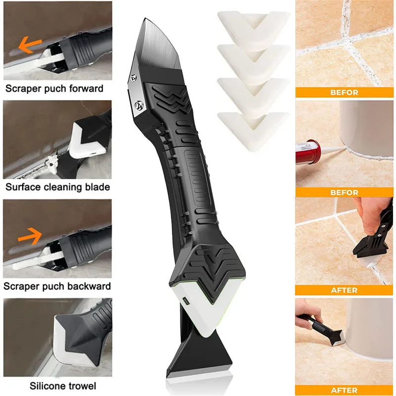 5в1 силиконовый скребок, герметик, набор инструментов для удаления гладкого герметика