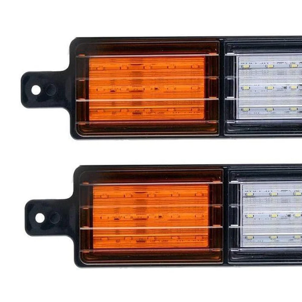 2x 30 LED White&Amber lamp Rear Tail Indicator Side Marker Light Car Truck Trailer Rear Light for Trailer Camper