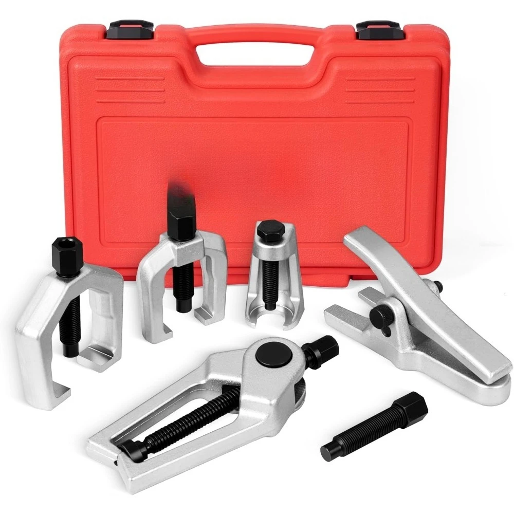 

DAYUAN 5pcs Professional Front End Service Tool Kit, Pitman Arm Puller, Ball Joint Separator Tie Rod Remover Tool