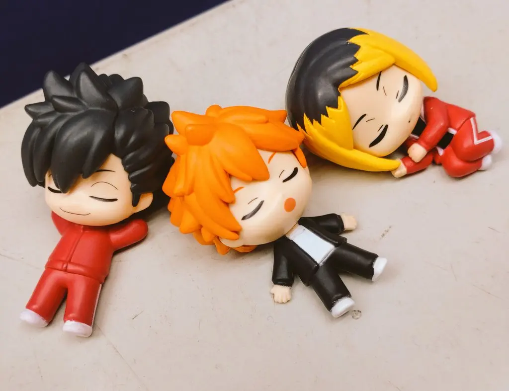 Original capsule toys kawaii Haikyu!! Kageyama Tobio Hinata Shoyo Tsukishima Kei Kozume Kenma Kuroo Tetsuro sleeping figures view 2