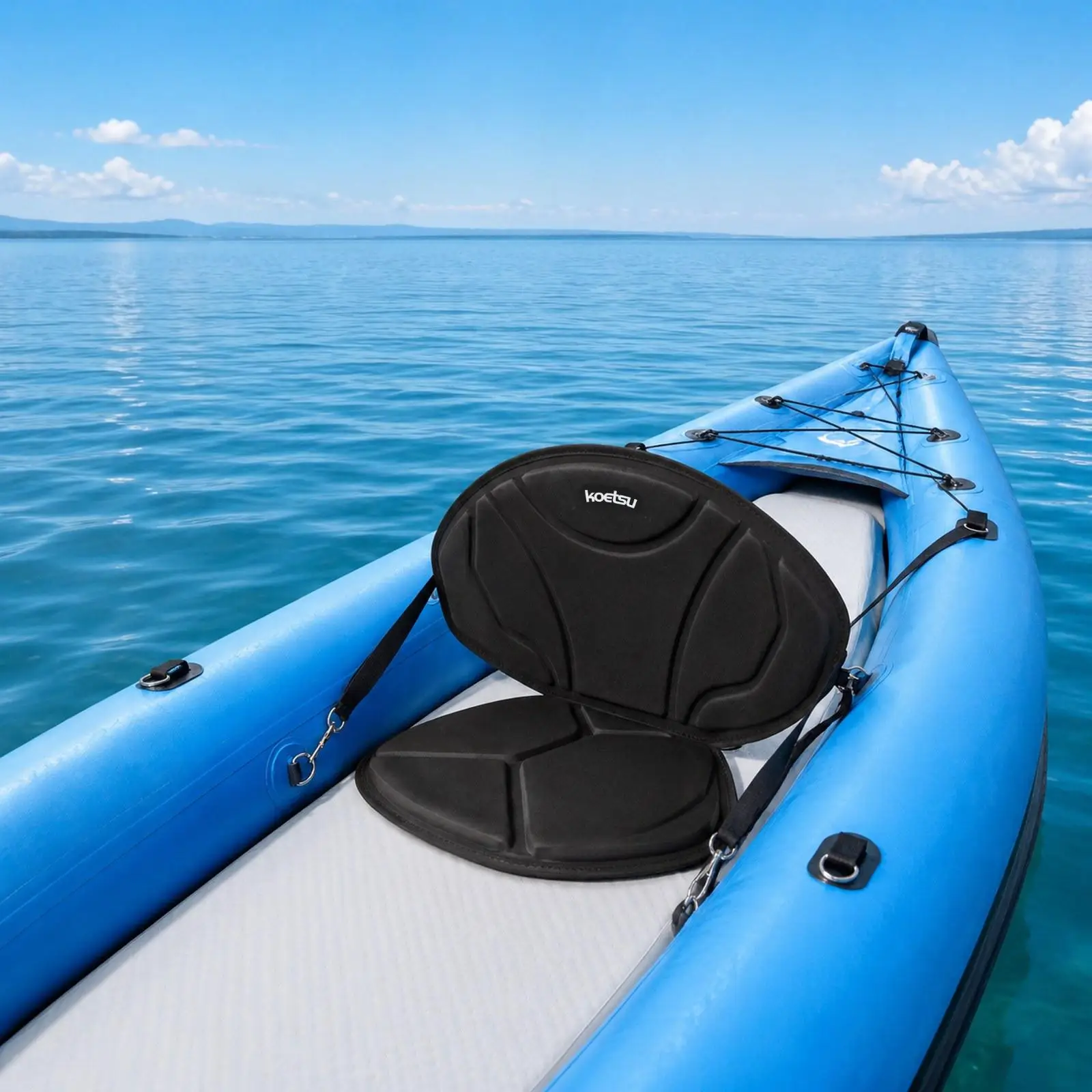 Kayak Seat Backrest Support Comfortable Oxford Cloth Universal Compact Easy to Install Padded for Padded Boat Sit on Kayak