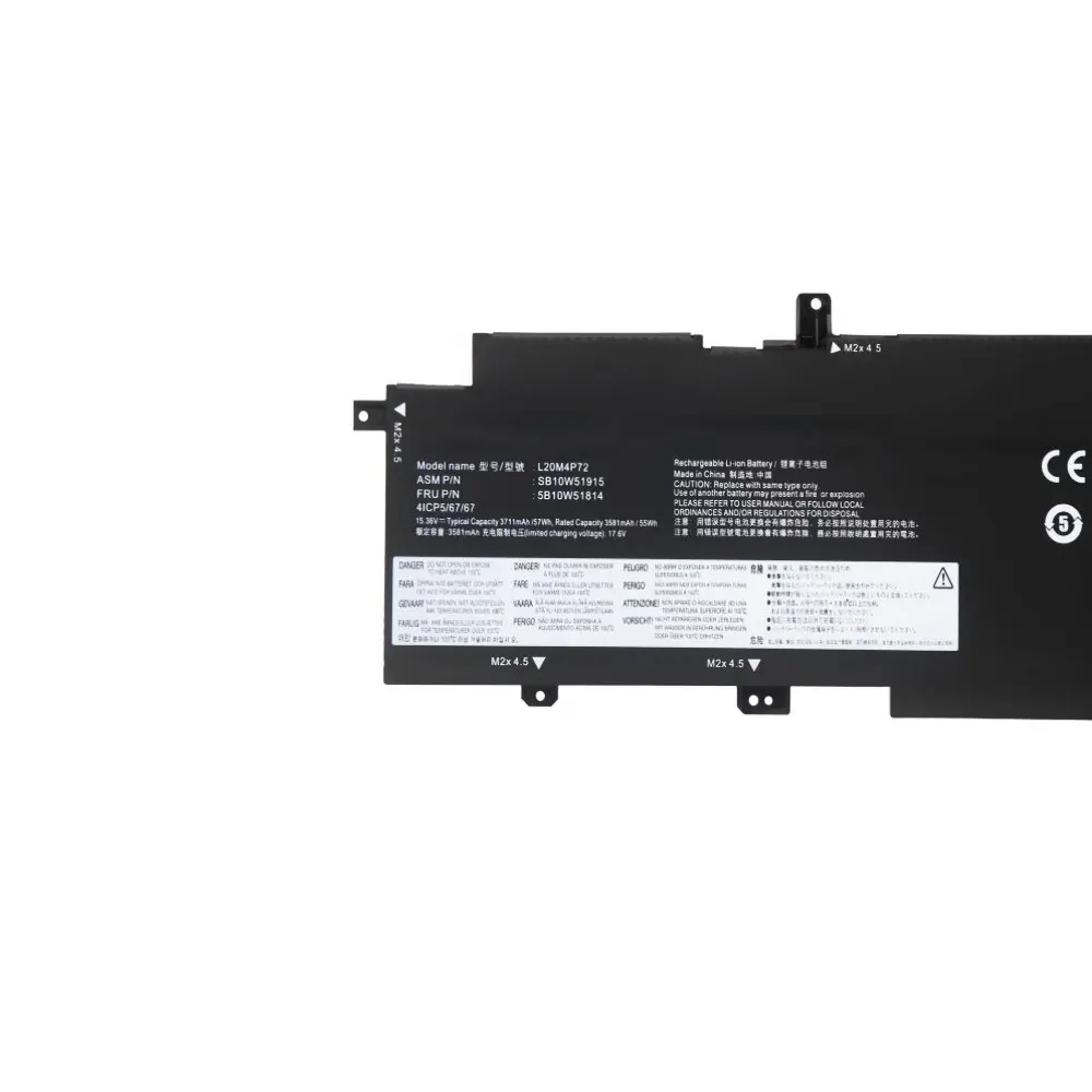 High Quality 15.36V 57Wh L20M4P72 SB10W51915 5B10W518 Laptop Battery For Lenovo ThinkPad T14S Gen2 L20L4P72 L20C4P72 L20D4P72