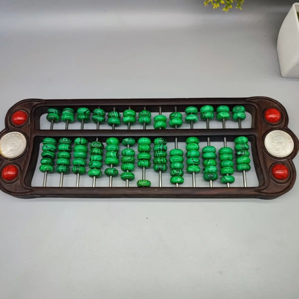 

New antique collection sandalwood phoenix green abacus ornament home decoration handicrafts gifts are worth collecting