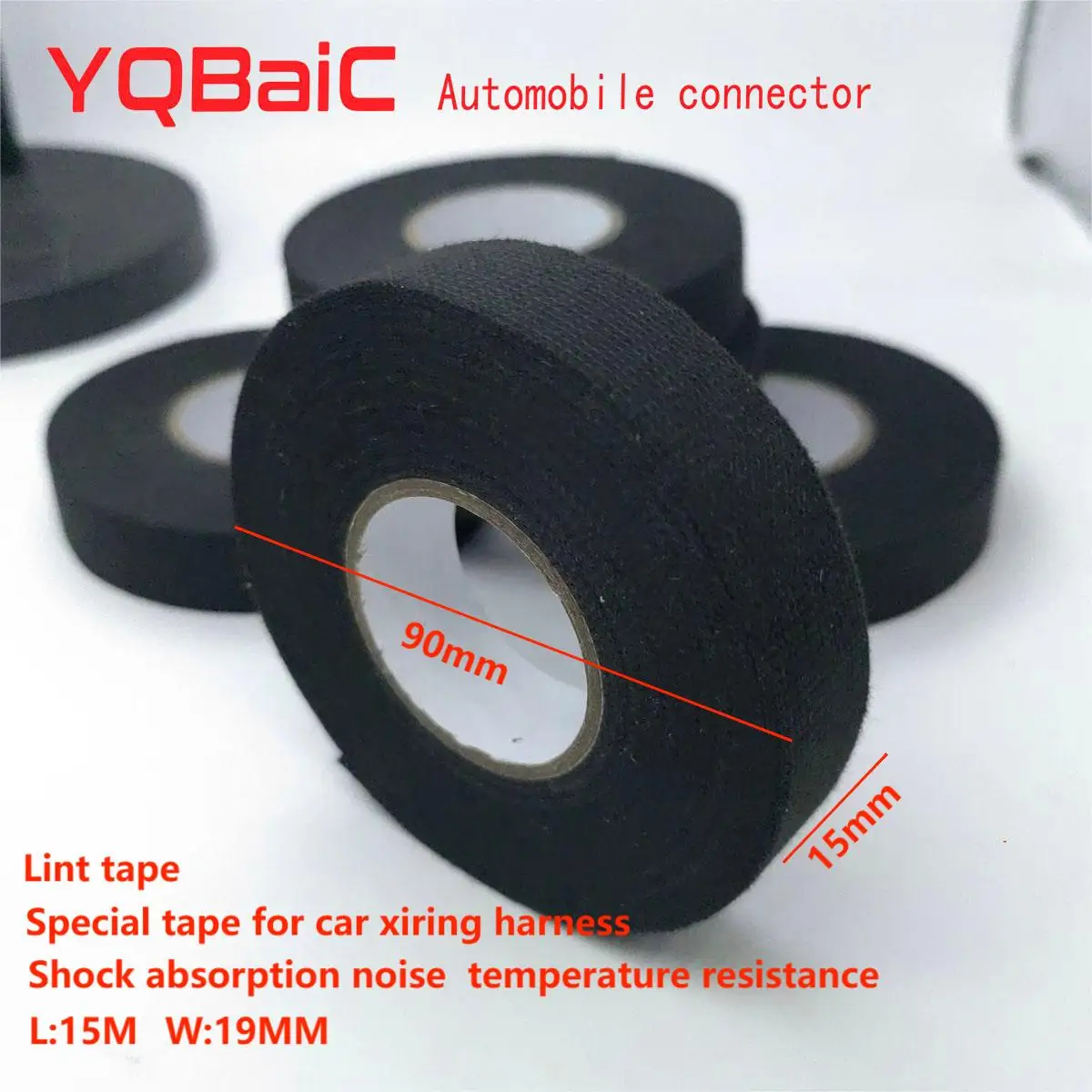 15 Meter Heat-resistant Flame Retardant Tape Adhesive Cloth Tape For Car Cable Harness Wiring Loom Protection