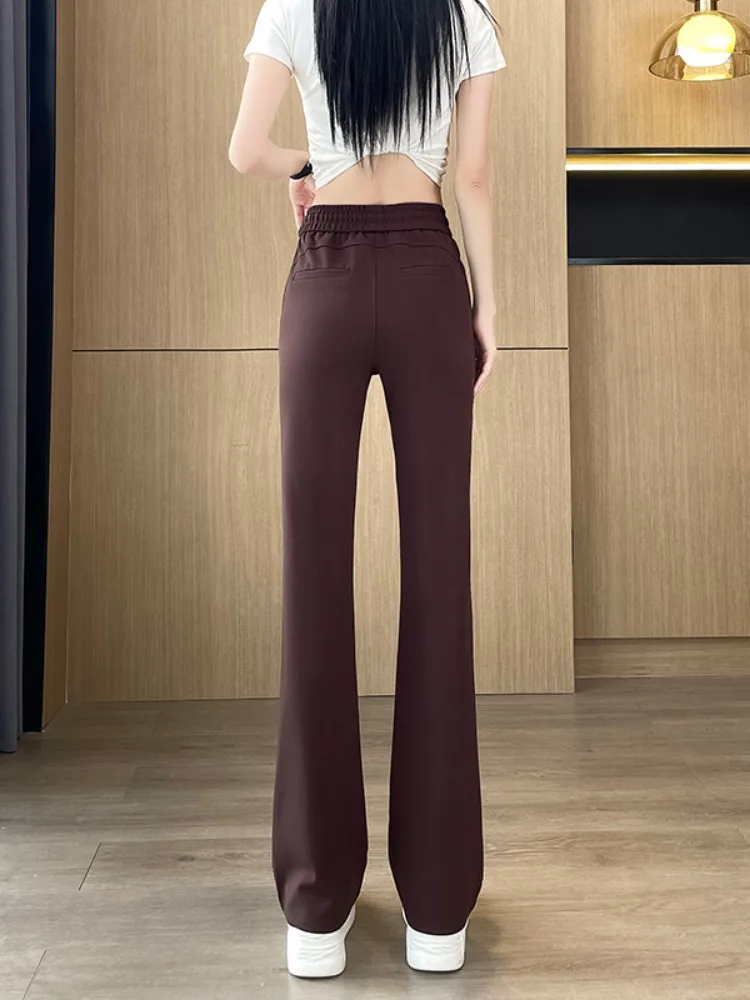 Summer Micro Flare Sports Pants 2024 New High Waist Draping Slim and Versatile Casual Pants American Flare Pants