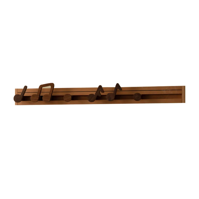 Music note hook into the door entrance solid wood home creative music note row hook no punching hangers behind the door
