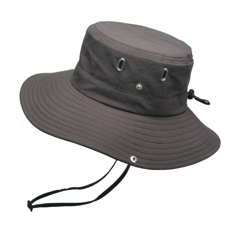 Summer Hat Men's Breathable Sun Hats Outdoor Farm Work Hat Adjustable Women's Sun Protection Solid Color Fisherman Caps Big brim