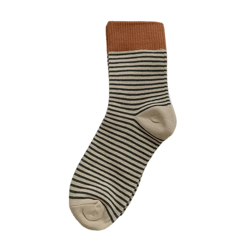 Chaussettes rayées de style coréen pour femmes et filles, respirantes, chaudes, décontractées, coton, douces, nouvelle mode, hiver