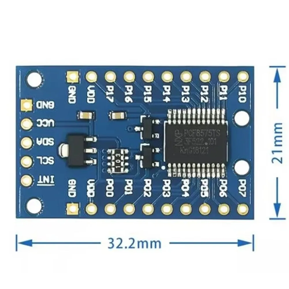 PCF8575 Module Expansion IO Port Expander Board DC 2.5-5.5V I2C Communication Control 16 IO Ports For Arduino DTC711.11 5