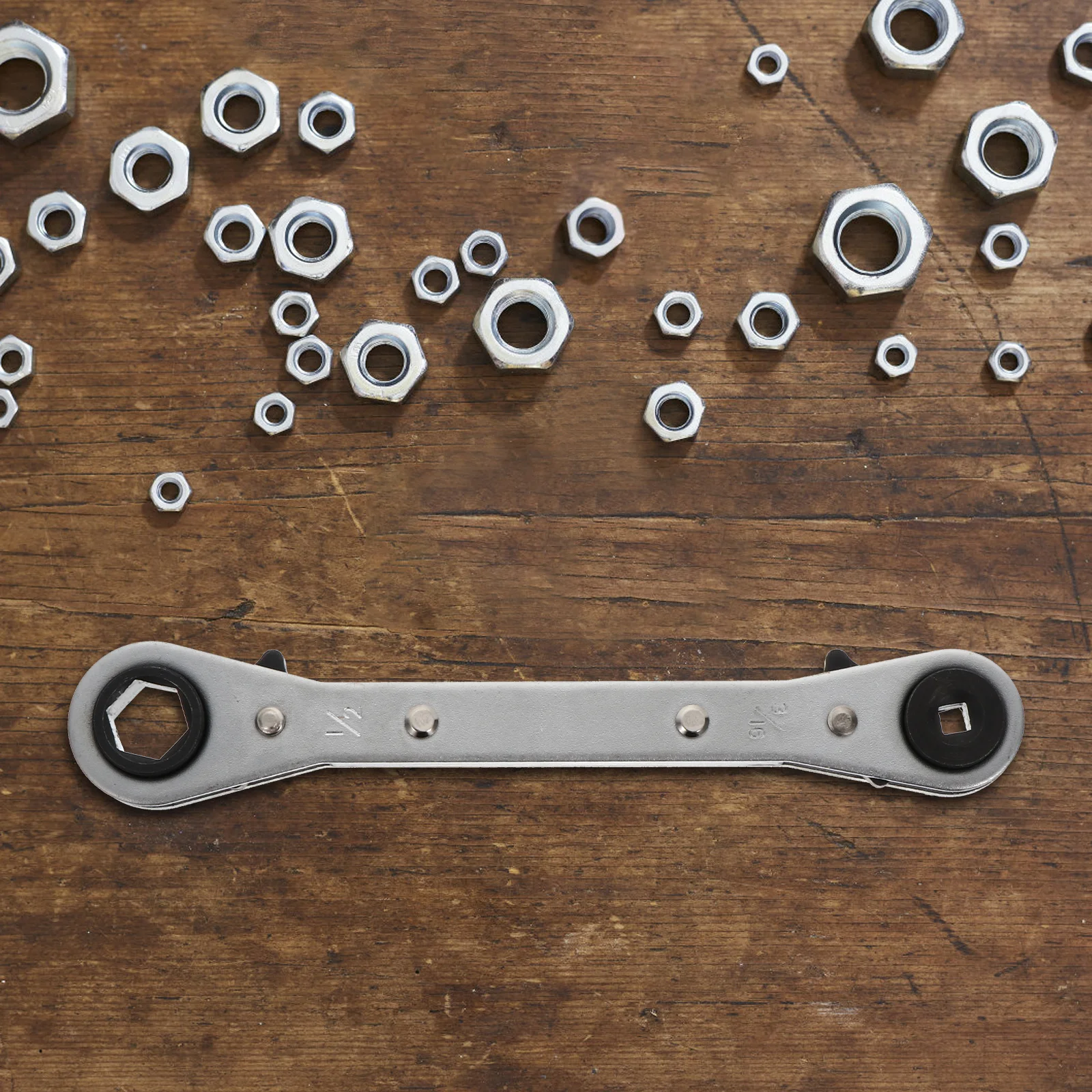 

1Pcs Air Conditioner Wrench Dual Head Structure Comfortable Handle Reliable Ratchet Spanner for Factories Shops