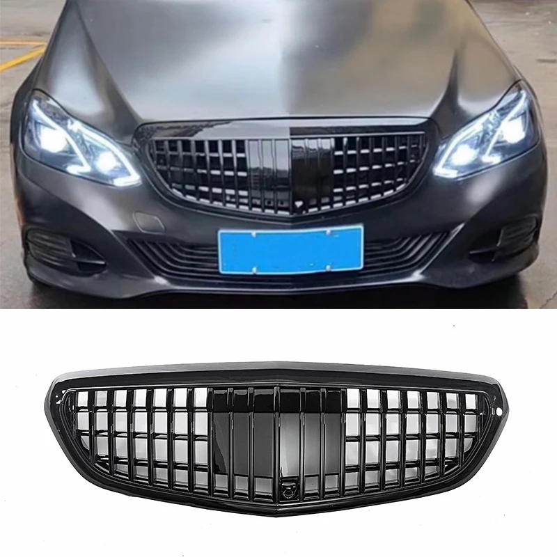 Car Front Grille Grill For Mercedes-Benz E-Class W212 2013 2014 2015 Modified For Maybach Style ABS Grills Tuning Accessories