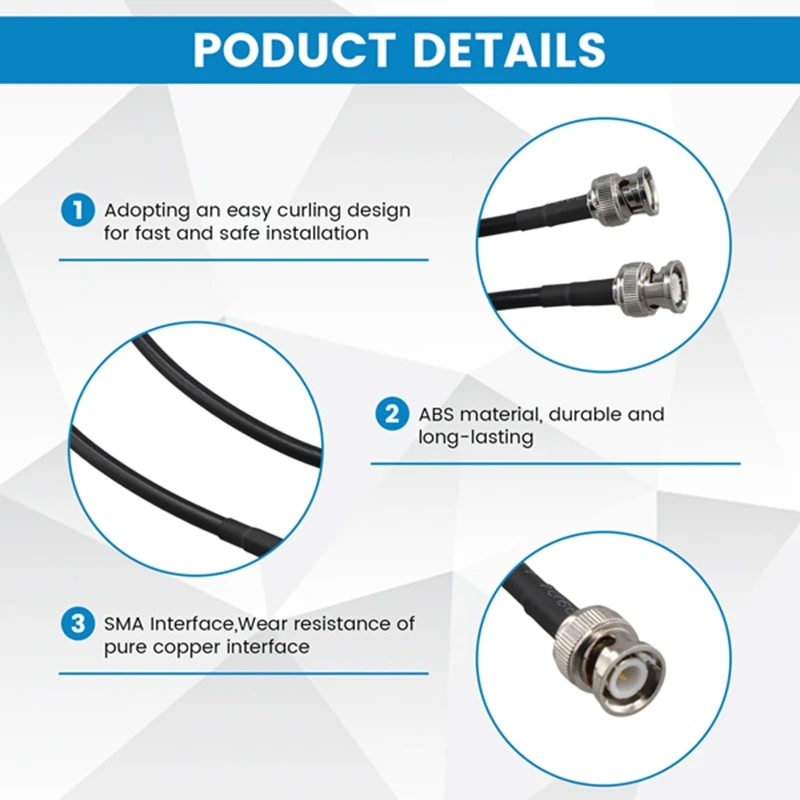 RG58 BNC 수 플러그 크림프 커넥터, 동축 점퍼 케이블 와이어 오실로스코프 신호 라인