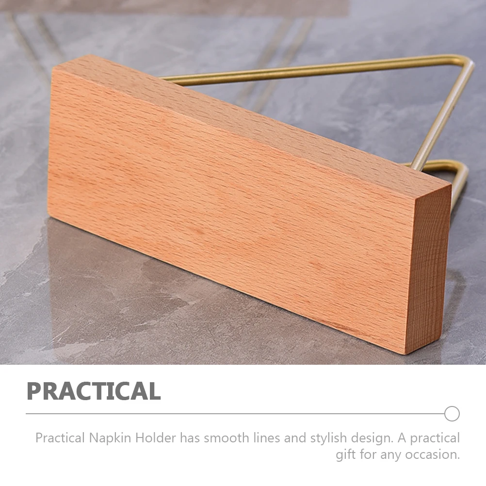 

Wooden Napkin Holder St Crafted from Beech Wood Practical Paper Dispenser Rustic Farmhouse Style Triangle Design Modern Kitchen