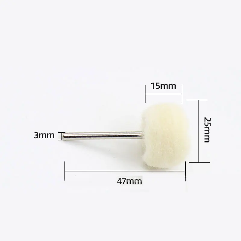 3mm Mini Wool Fiber Grinding Sanding Head Abrasive Disc Felt Shank Buffing Wheels Polish Brush Drill Rotary Tool Accessories