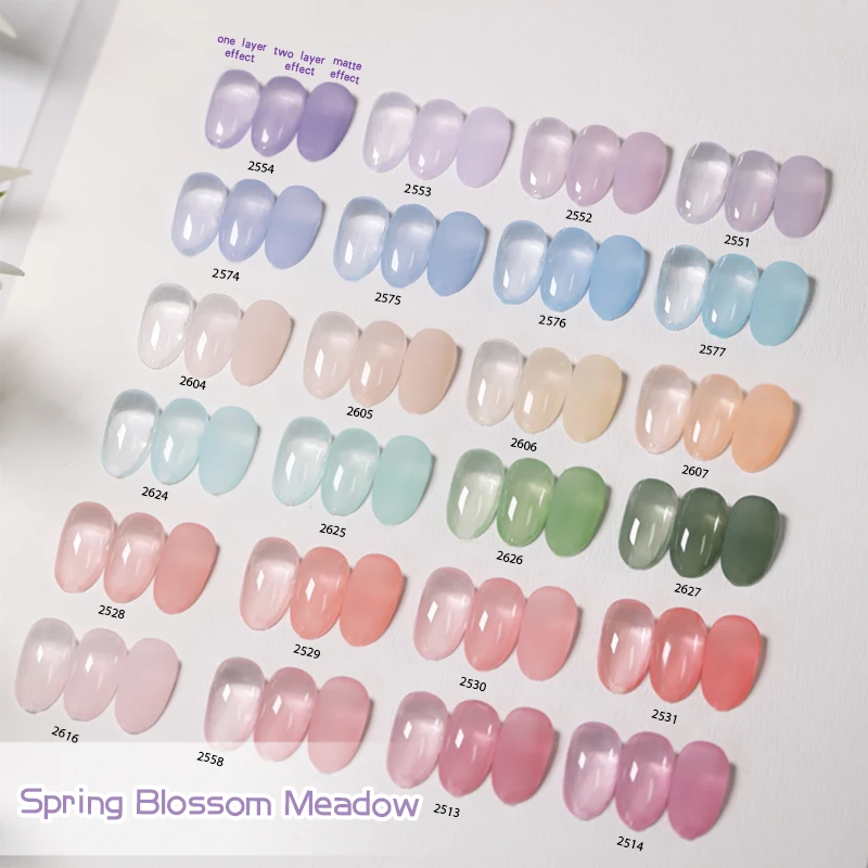 2026 Popular Spring Blossom Meadow  Blue Green Gel Nail Polish Mint Mambo Style All-match Popular Gel