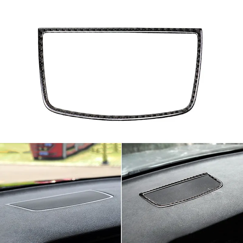 Car Real Carbon Fiber Center Dashboard Panel Speaker Frame Cover Trim For BMW X5 X6 E70 E71 2008 2009 2010 2011 2012 2013