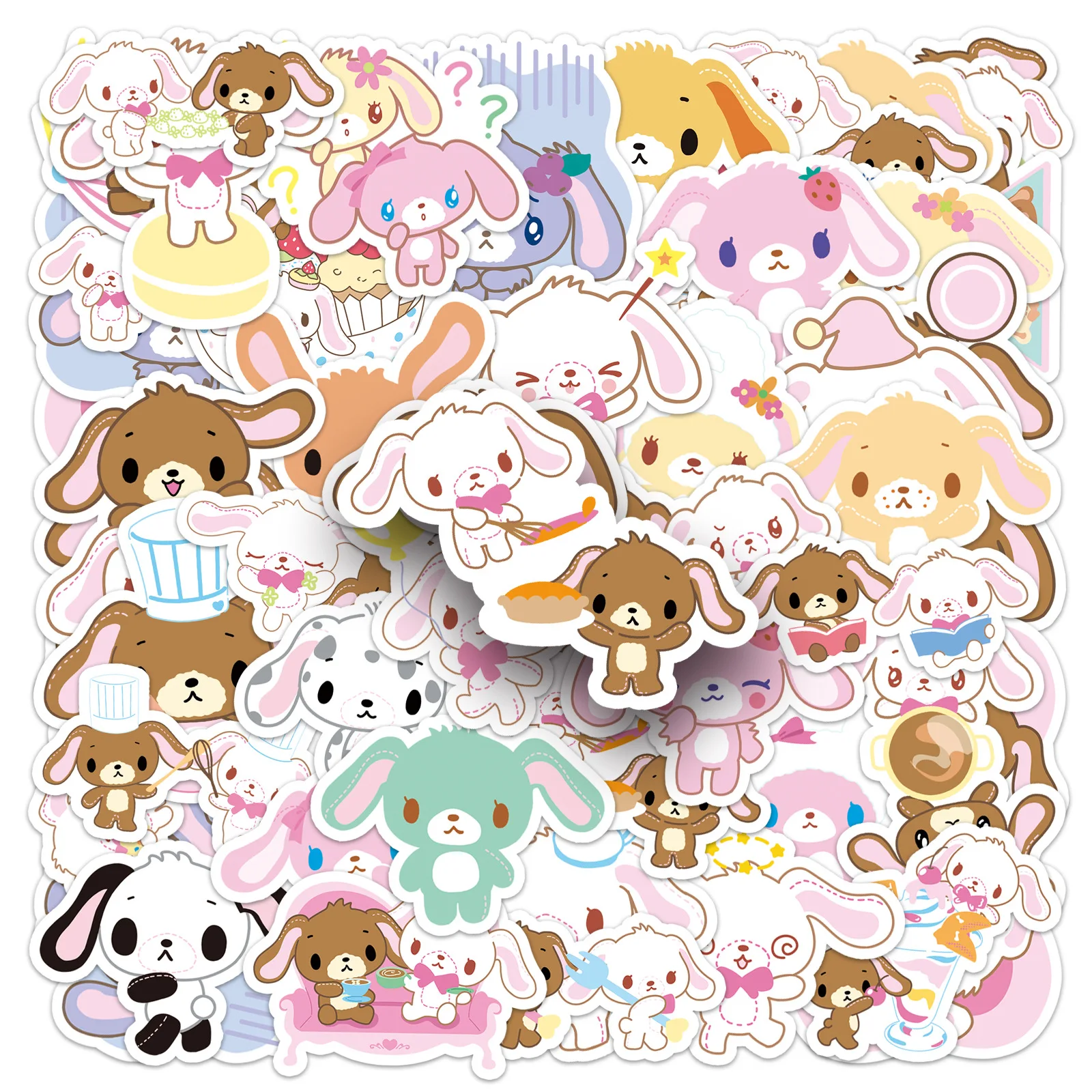 50Pcs Cute Sugarbunnies Stickers Kurousa Momousa DIY Stickers Scrapbooking Phone Luggage Skateboard Vinyl Waterproof Decals
