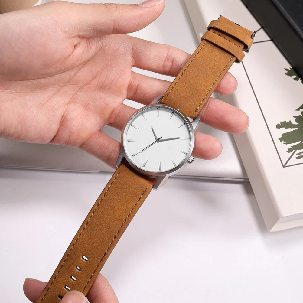 

Men's Watch with Big Dial Watches for Sports Male Brown Ordinary Glass