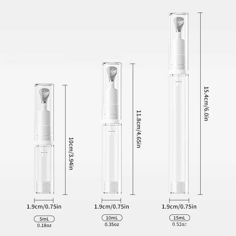 Luxury Plastic 5/10/15ml Eye Gel Cream Container Flat Applicator Airless Eye Cream Bottle With Metal Tip Head image 6